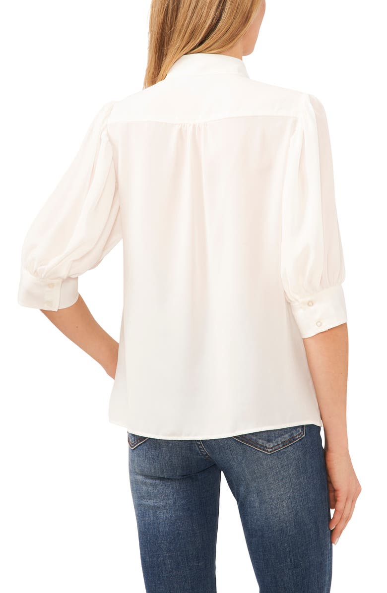 CeCe Puff Sleeve Button-Up Shirt, Alternate, color, New Ivory