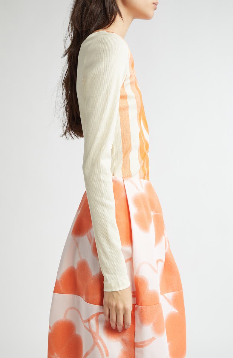 Marimekko Kuulto Vire Long Sleeve Knit Top, Alternate, color, Light Yellow Orange