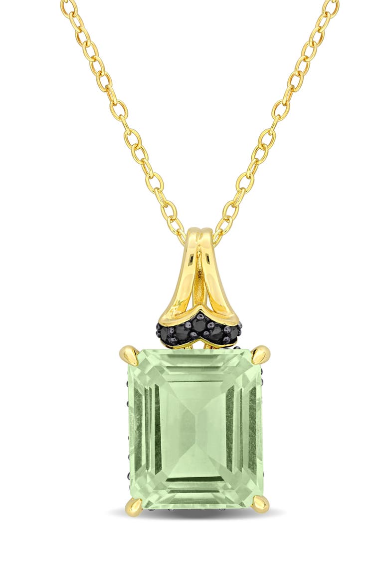 Emerald-Cut Green Quartz Pendant Necklace, Main, color, GREEN