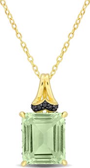 DELMAR Emerald-Cut Green Quartz Pendant Necklace