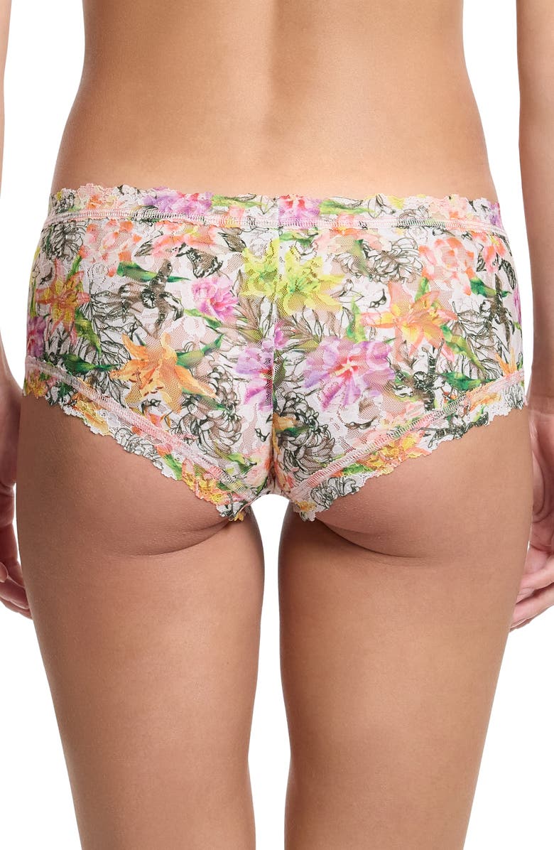Hanky Panky Print Boyshorts, Alternate, color, Botany White