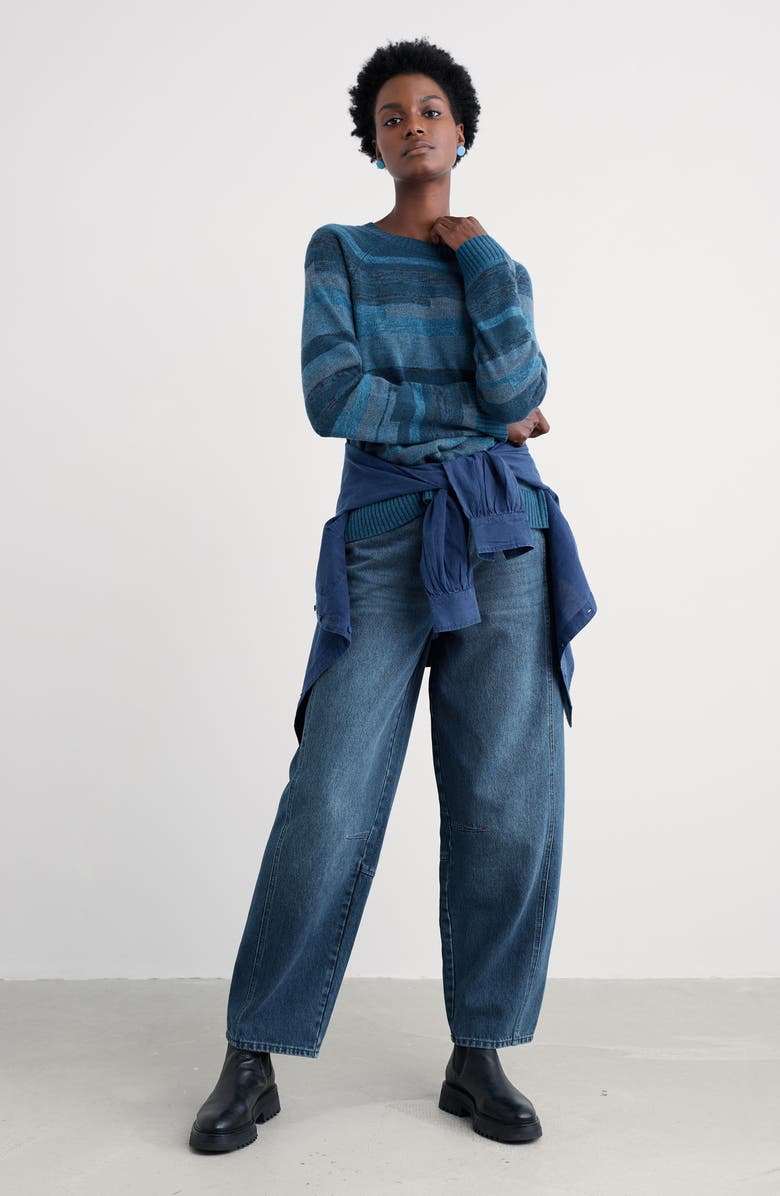 Seasalt Cornwall Shore Dock Stripe Lambswool Blend Crewneck Sweater, Alternate, color, Knit Forepeaks Galley Mix