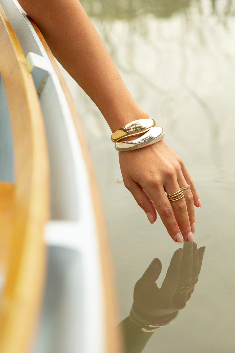 Rome Bangle Set of 2, Alternate, color, Gold