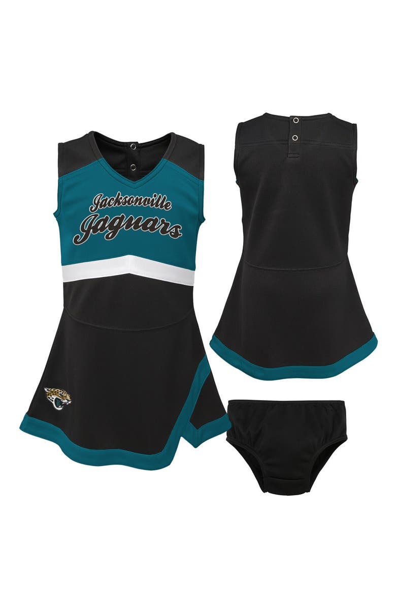 Outerstuff Girls Toddler Black Jacksonville Jaguars Cheer Captain Dress with Bloomers, Main, color, Black