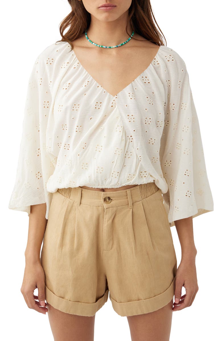 O'Neill Inda Eyelet Crop Top, Alternate, color, 