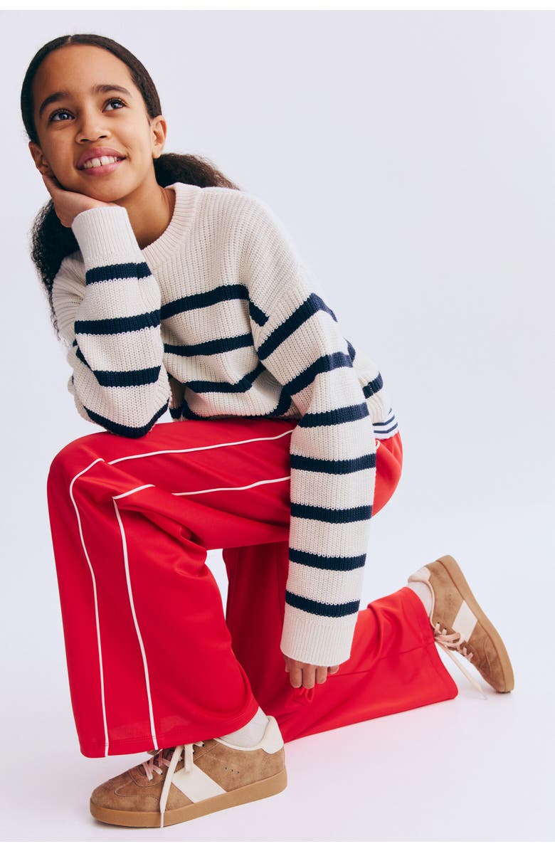 H&M Wide-leg track pants, Alternate, color, Red