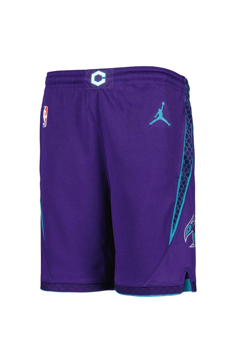 Jordan Brand Youth Jordan Brand Purple Charlotte Hornets Statement Edition Swingman Performance Shorts, Alternate, color,