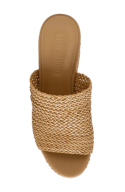 Steve Madden Cassi Platform Wedge Slide Sandal In Beige
