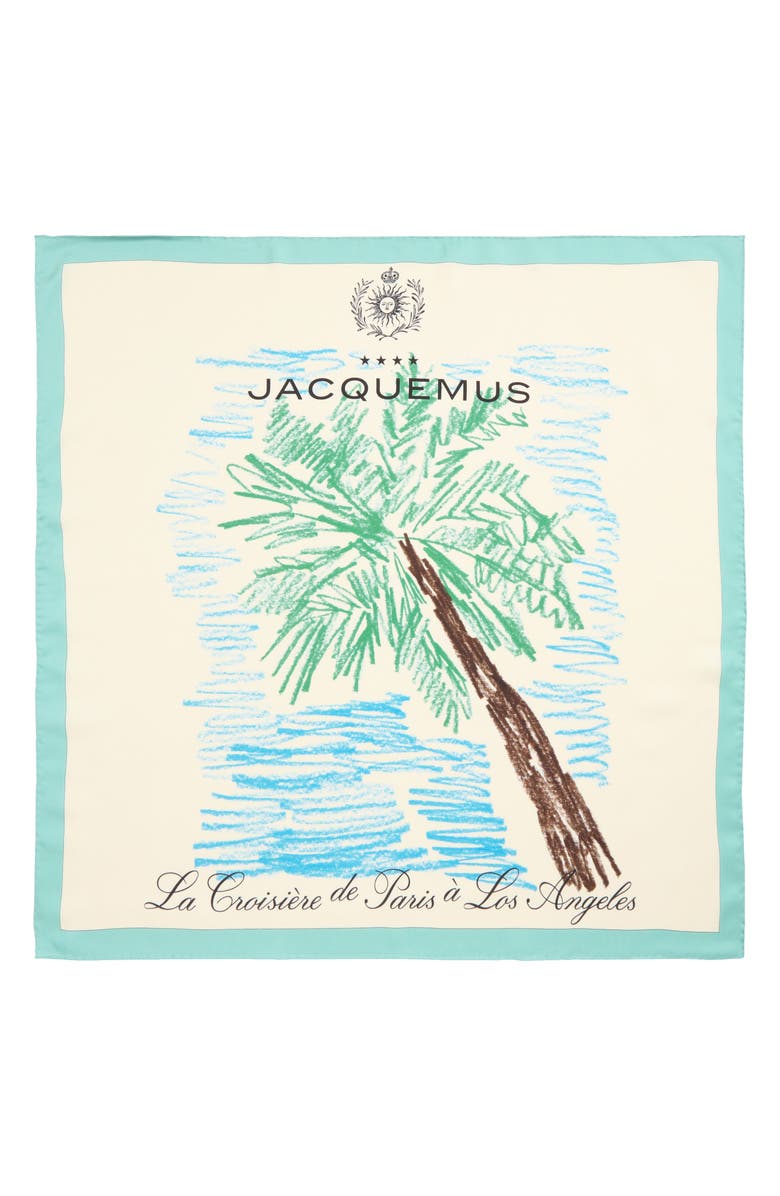 Jacquemus Le Bandana Palmier Square Silk Scarf, Main, color,