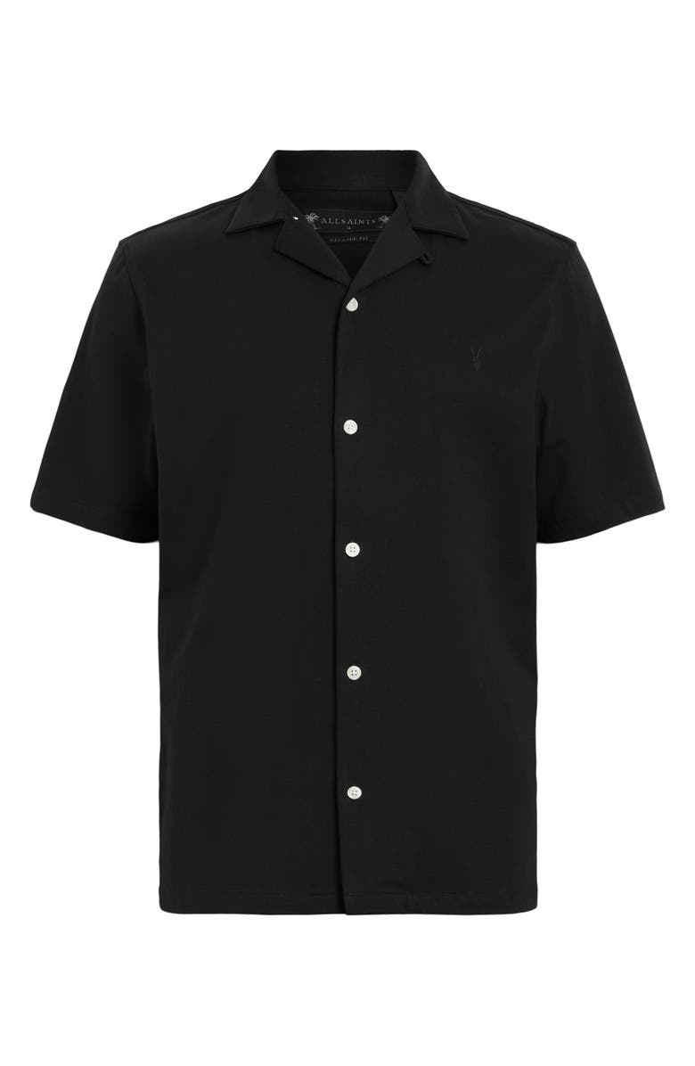 AllSaints Hudson Camp Shirt, Alternate, color, Black