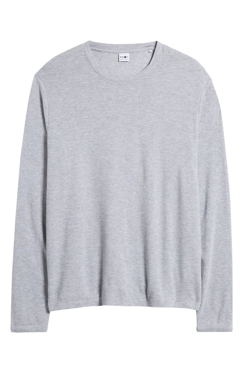 NN07 Clive Long Sleeve Waffle Knit Tee, Main, color, Grey Melange