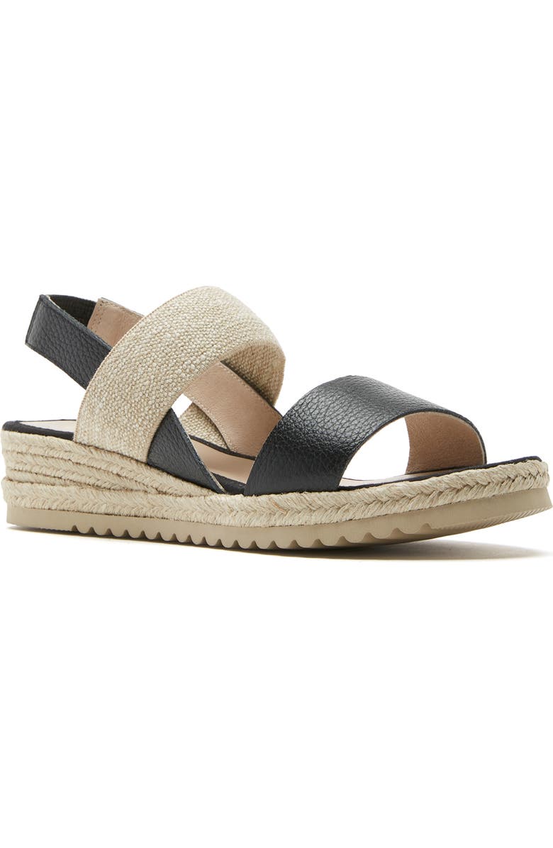 La Canadienne Rica Espadrille Wedge Sandal, Main, color, Black Pebble