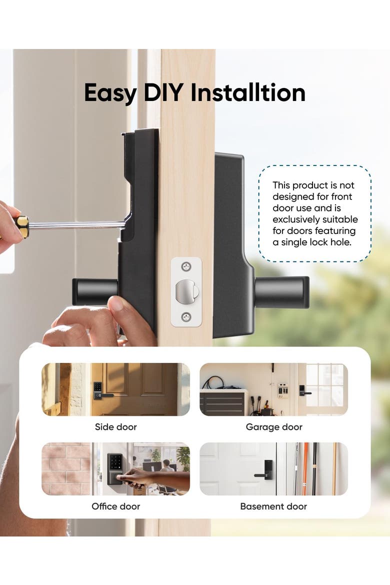 Smart Lock C30, Alternate, color, Black