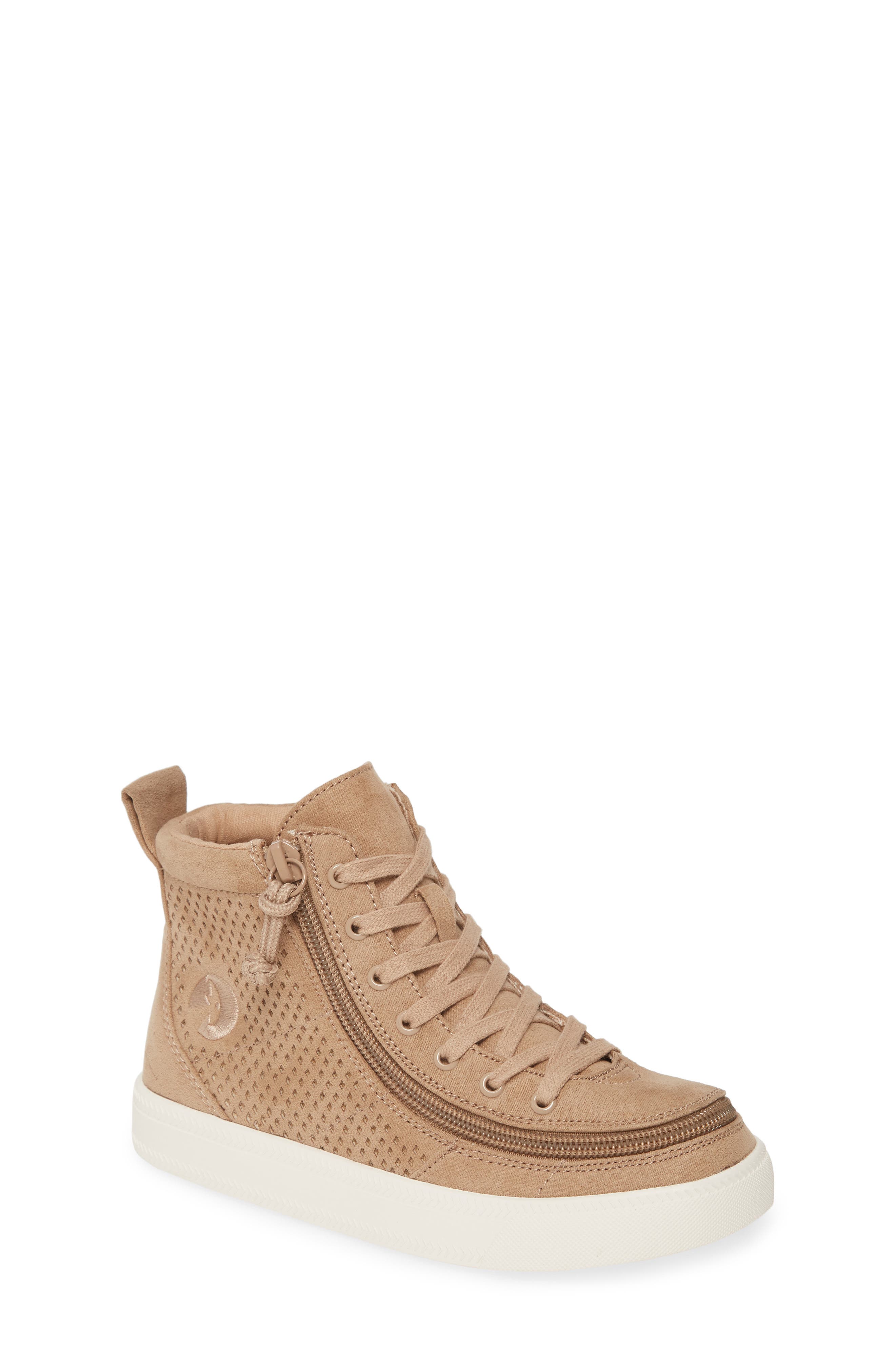 Kids' Classic Lace High Top Sneaker, Main, color, TAN PERF