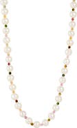 SAVVY CIE JEWELS Cultured Freshwater Pearl & Tourmaline Beaded Necklace