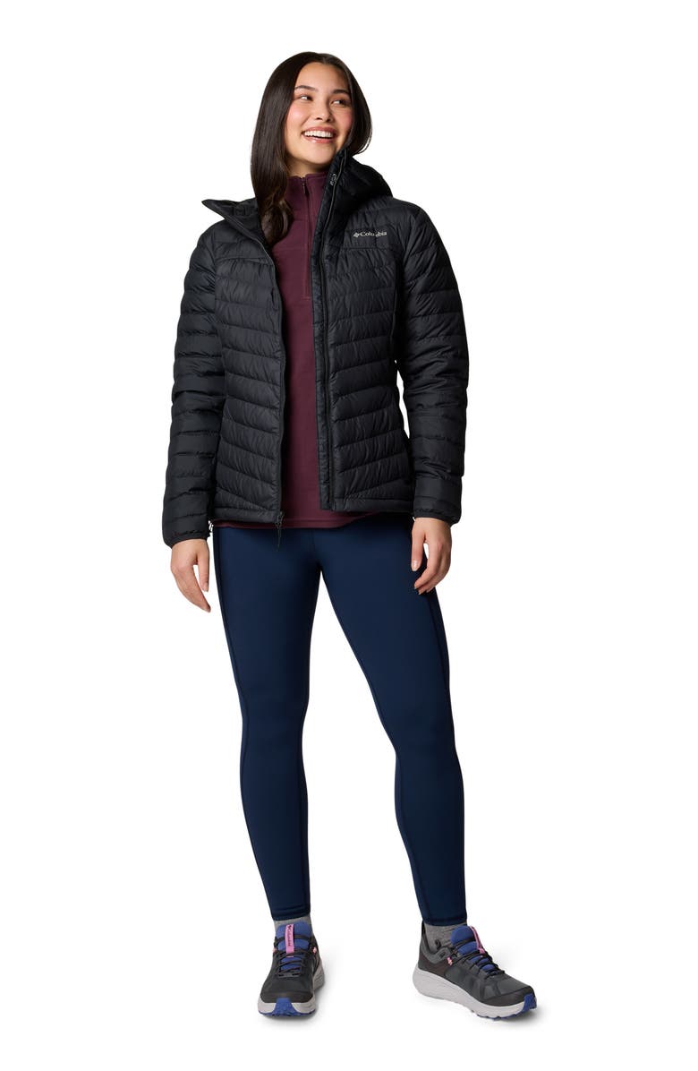 Columbia Westridge Water Repellent Hooded 650 Fill Power Down Jacket, Alternate, color, Black