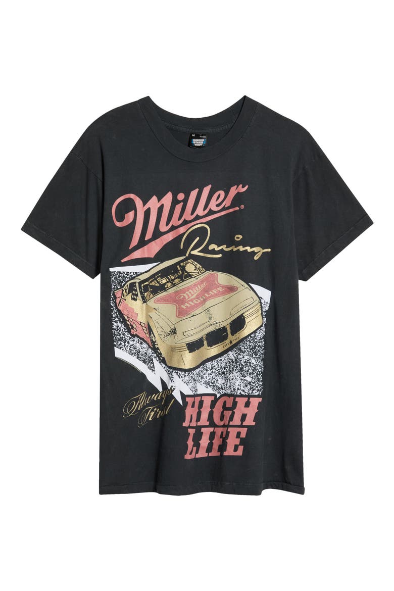 Miller High Life Racing Cotton Graphic T-Shirt, Main, color, AGED BLACK