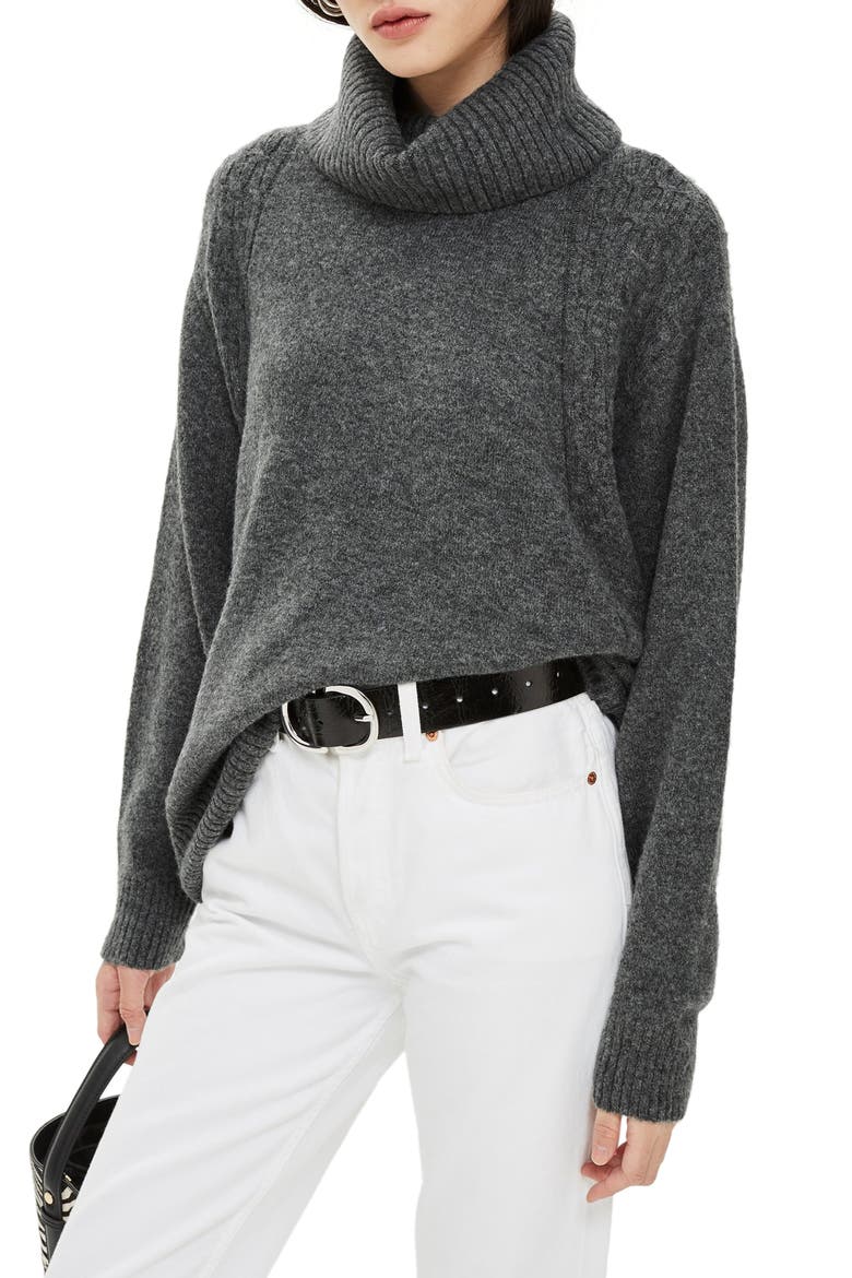 Turtleneck Sweater, Main, color, CHARCOAL