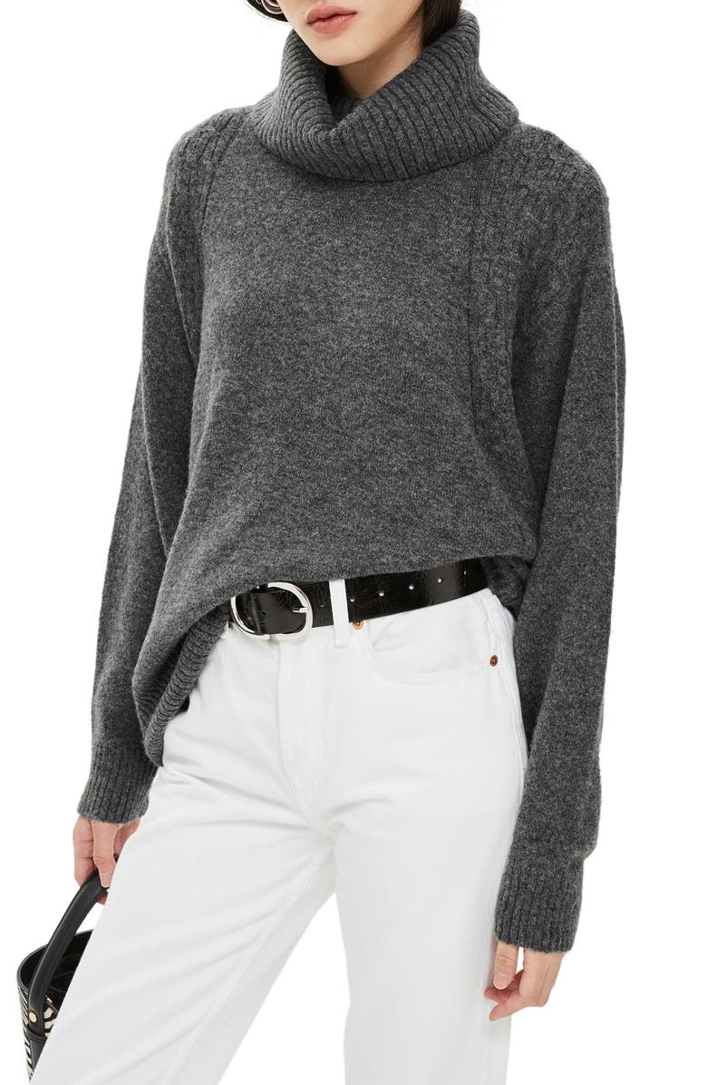 Topshop Turtleneck Sweater, Main, color, 