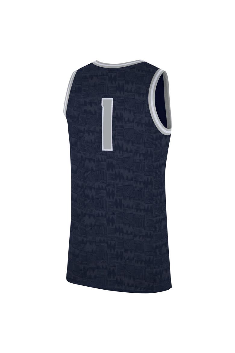 Men's Nike #1 Navy Georgetown Hoyas Replica Jersey, Alternate, color, Navy
