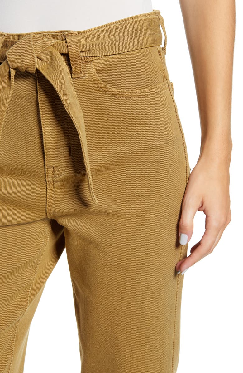 Prosperity Denim Belted Crop Straight Leg Jeans, Alternate, color,