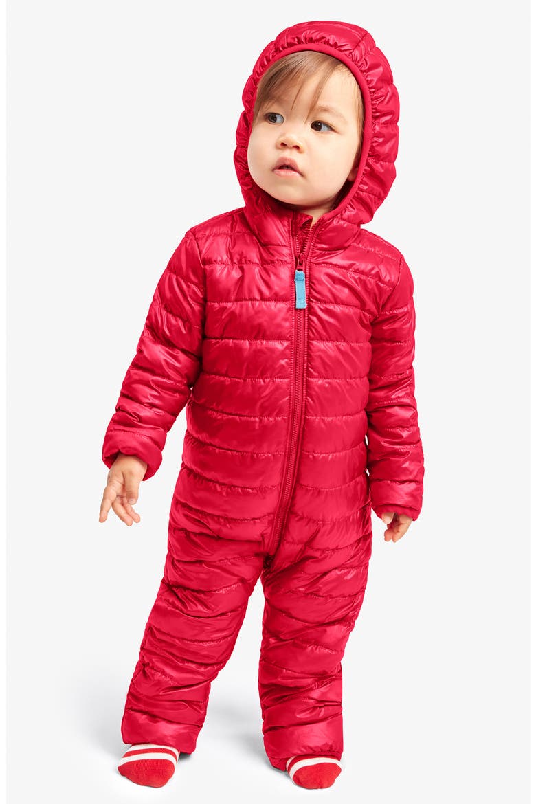 Lightweight Water Repellent Puffer Snowsuit, Alternate, color, CHERRY
