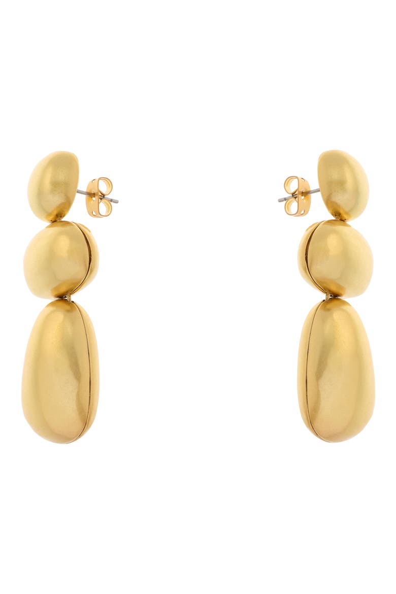 Dinah Dome Drop Earrings, Main, color, GOLD TONE