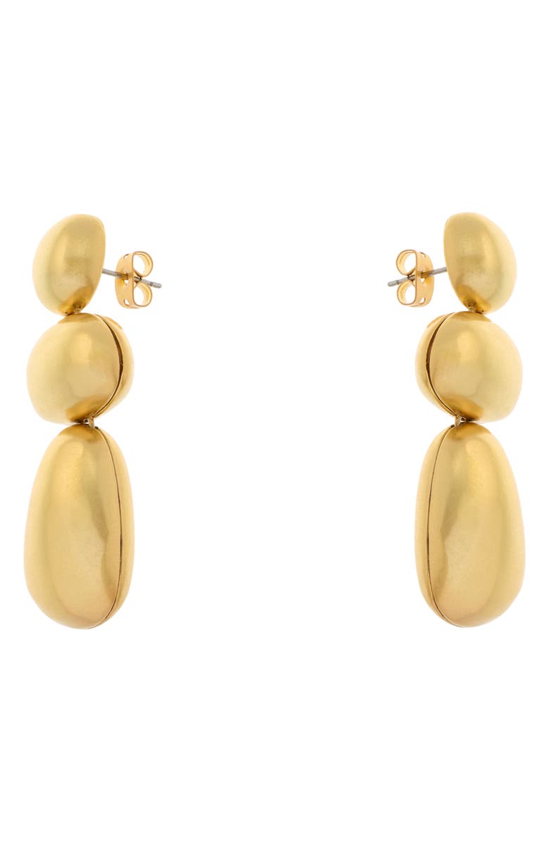 Reiss Dinah Dome Drop Earrings, Main, color, Gold Tone