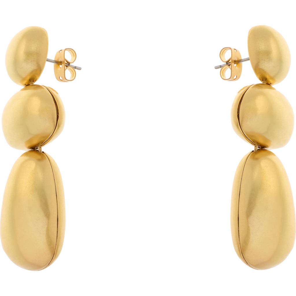 Reiss Gold Dinah Tone Dome Drop Earrings In Gold