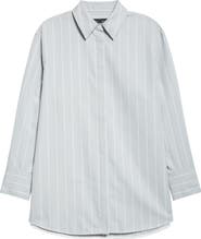 Proenza Schouler Addy Stripe Cotton
Silk Button-Up Shirt