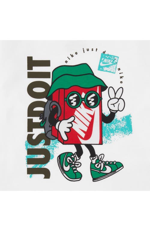 Nike Kids' Boxy Peace Long Sleeve Graphic T-shirt In White