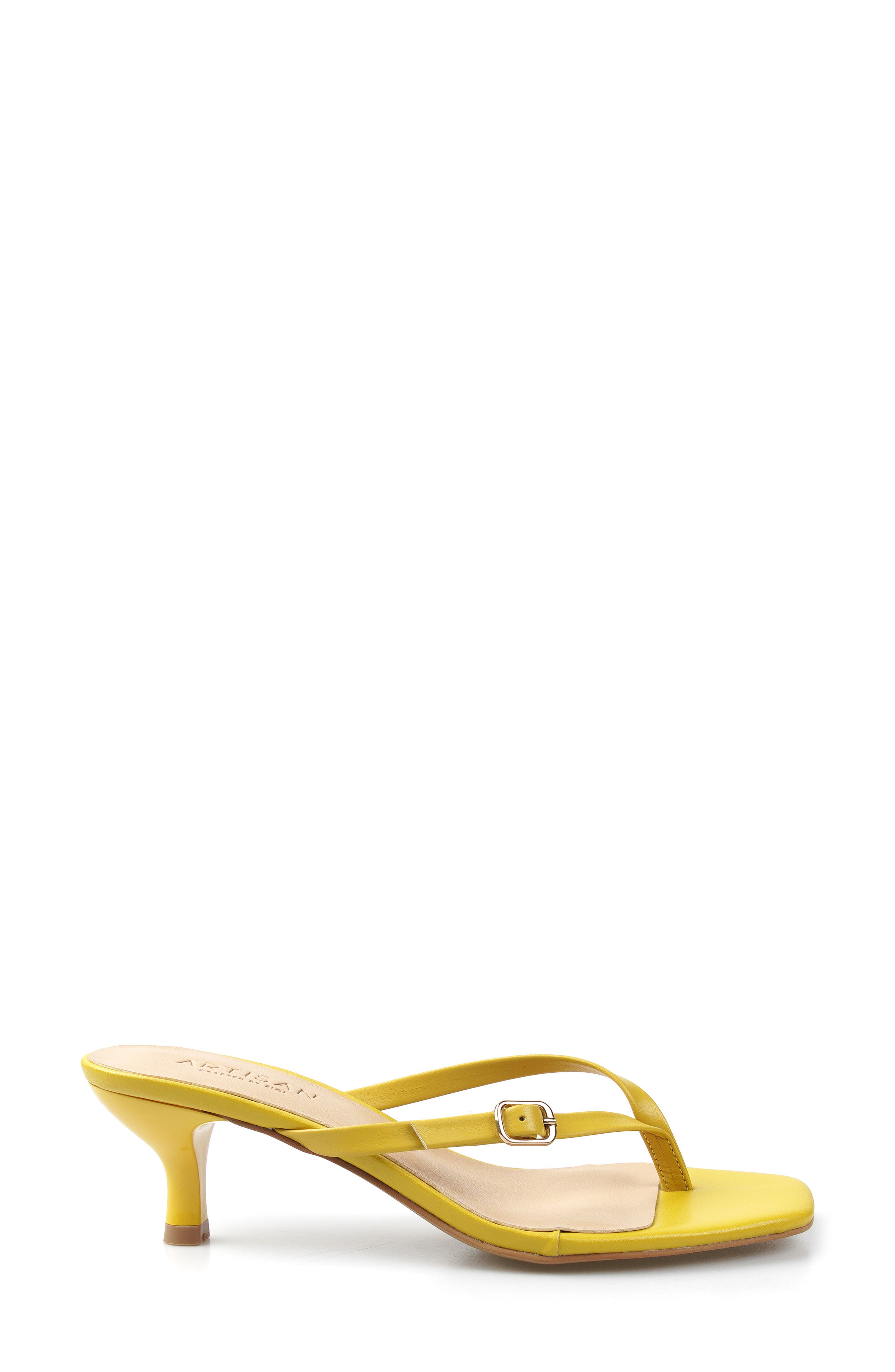 Marianna Kitten Heel Thong Sandal, Alternate, color, MUSTARD LEATHER