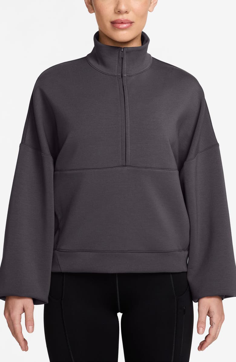 Nike 24.7 ImpossiblySoft Dri-FIT Oversize Half Zip Top, Main, color, Thunder Grey/ Dark Shadow