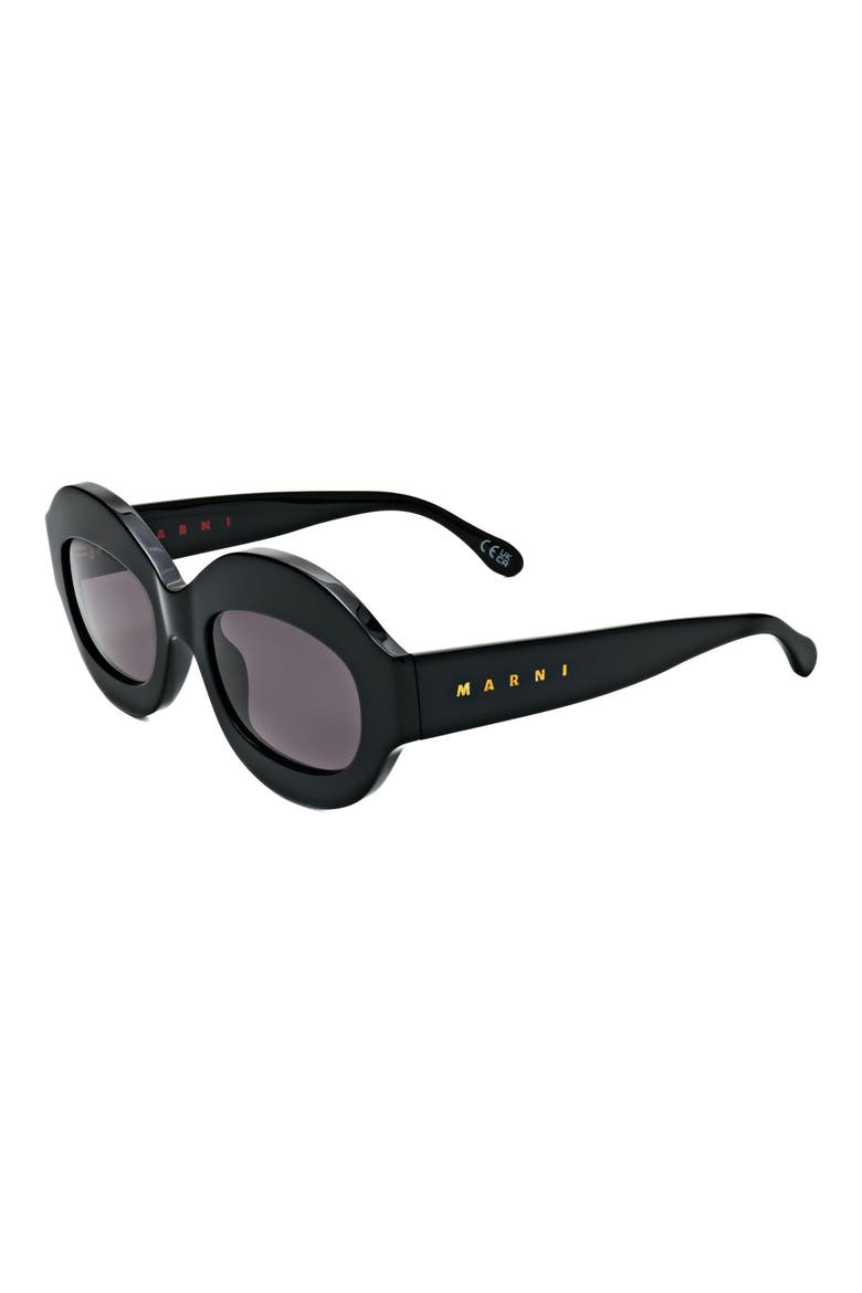 54mm Round Sunglasses, Alternate, color, BLACK / GREY