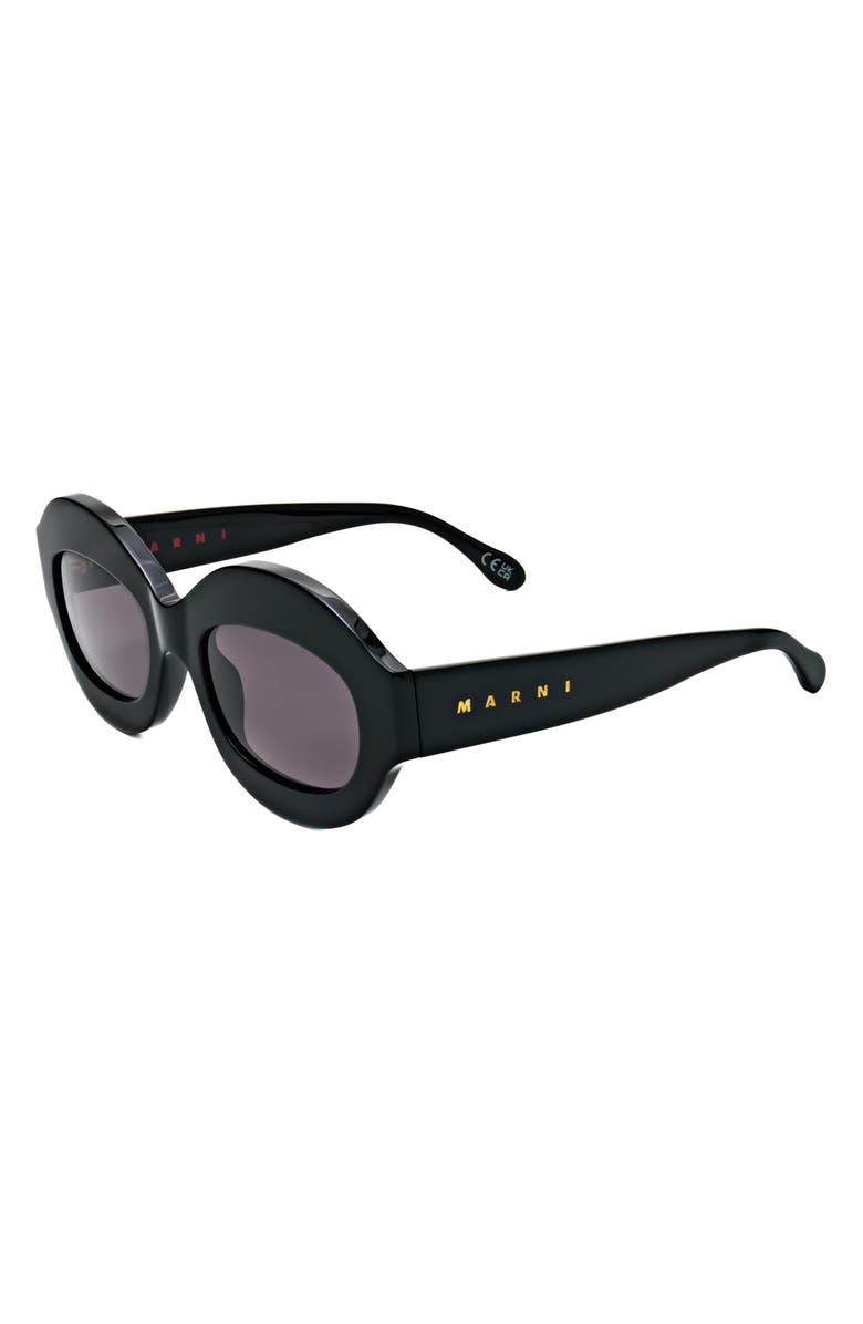 Marni 54mm Round Sunglasses, Alternate, color, Black / Grey