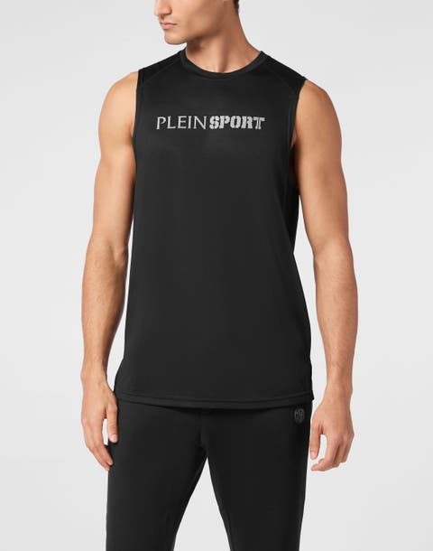 Reflective Tank Top Round Neck Men