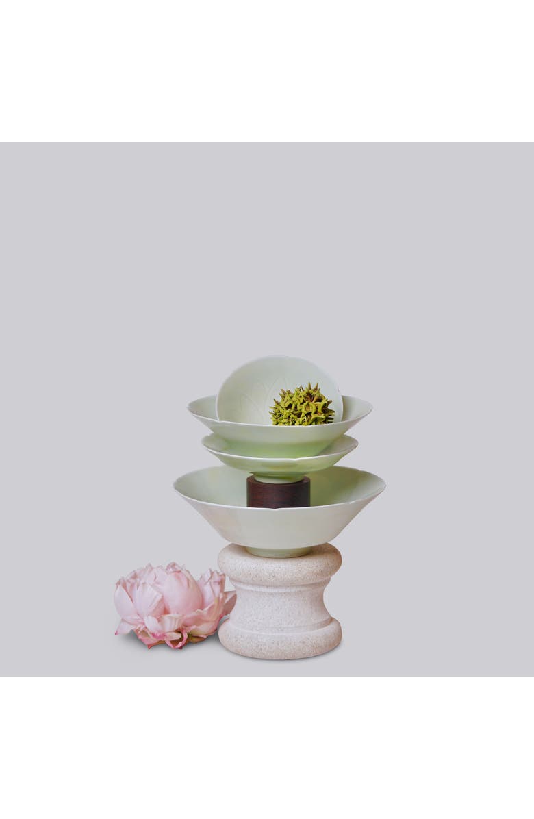 Cobalt Guild Porcelain Small Lotus Conical Bowl, Alternate, color, Green