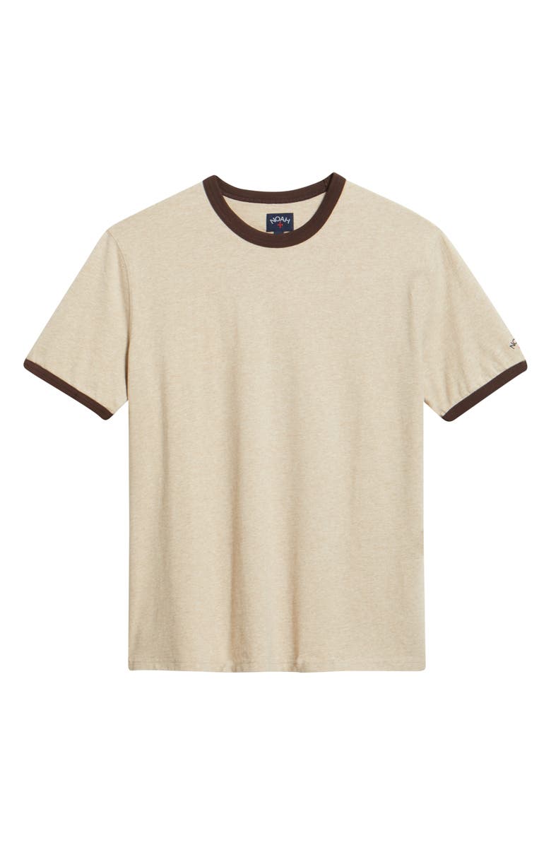 Noah Core Logo Heathered Ringer T-Shirt, Alternate, color, Tan