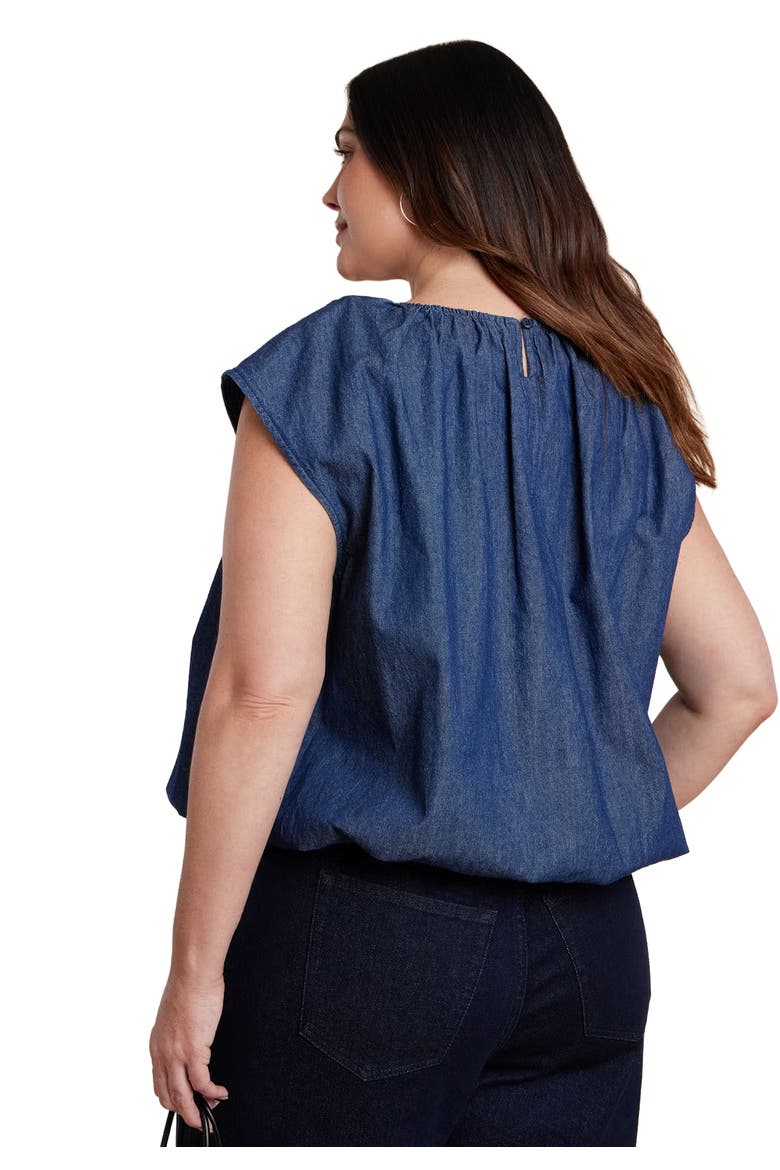 Bubble Chambray Top, Alternate, color, NAVY