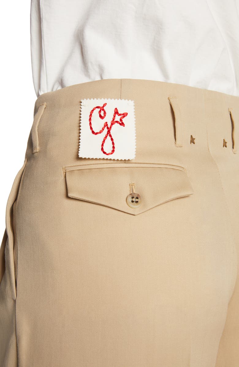 Golden Goose Hollywood Waist Virgin Wool Gabardine Wide Leg Pants, Alternate, color, 