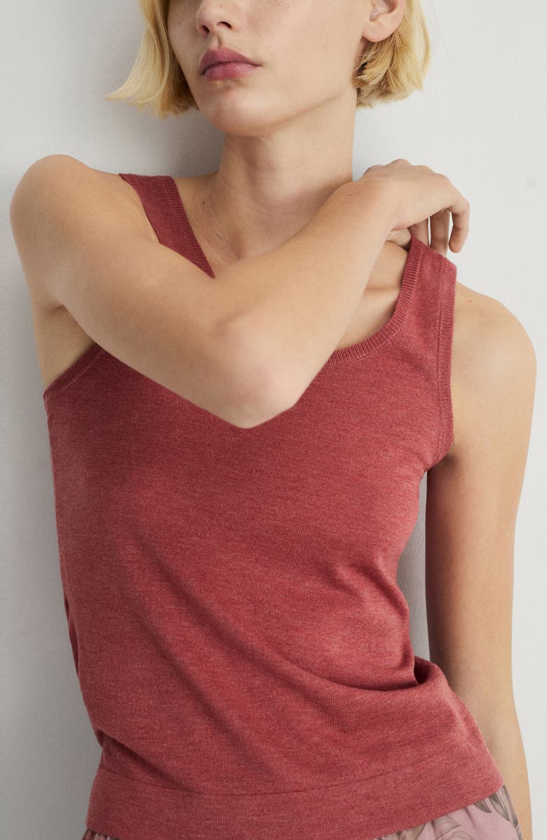 MANGO Scoop Neck Sweater Tank, Alternate, color, Medium Pink