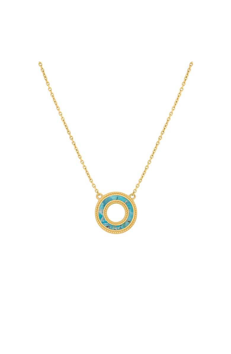 Karma and Luck Elevated Existence Turquoise Karma Circle Gold Necklace, Main, color, Gold/Turquoise