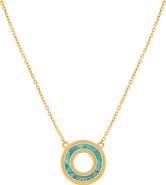 Karma and Luck Elevated Existence Turquoise Karma Circle Gold Necklace