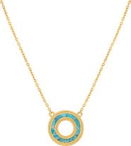 Karma and Luck Elevated Existence Turquoise Karma Circle Gold Necklace
