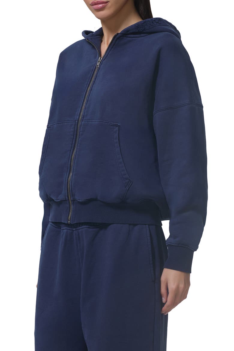 Oren Cotton Zip Hoodie, Alternate, color, BLACK IRIS