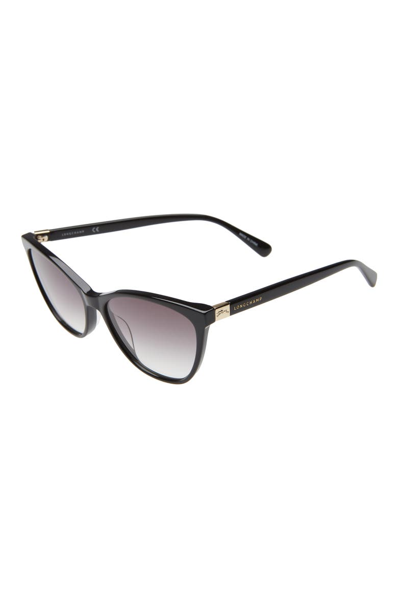 Le Pliage 57mm Gradient Cat Eye Sunglasses, Alternate, color, BLACK