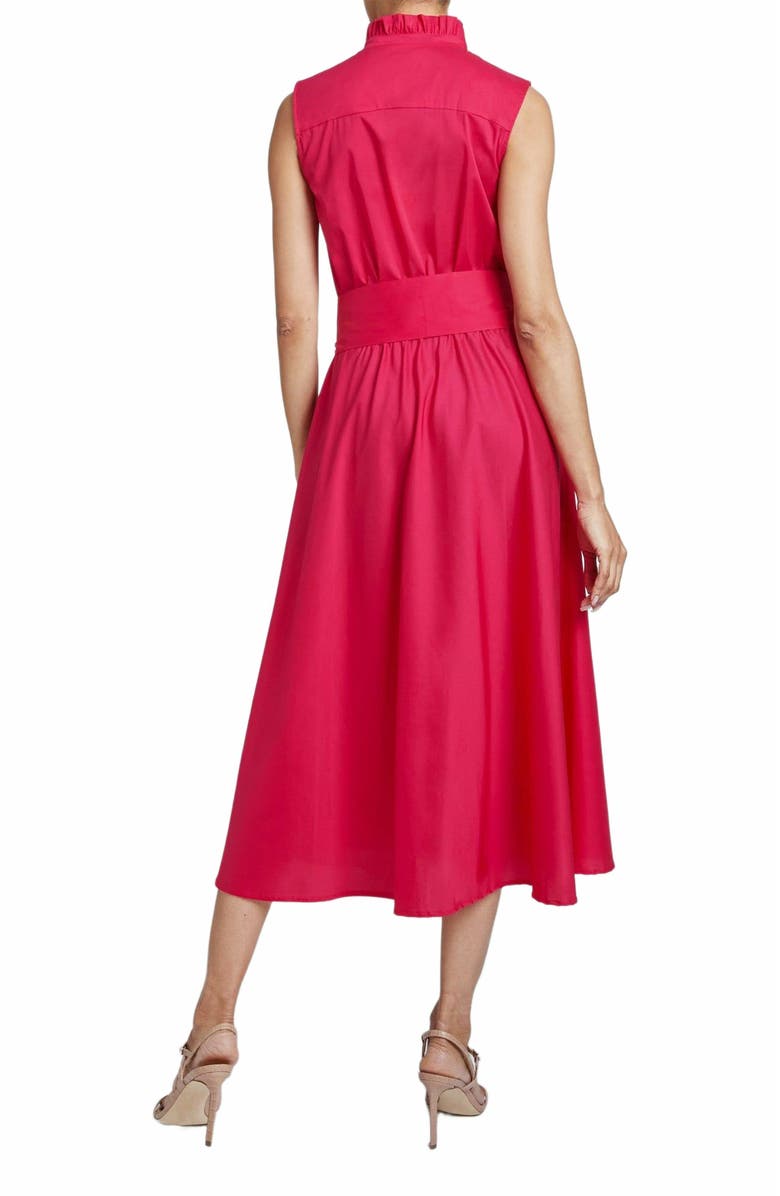 Santorelli Nirva Sleeveless Ruffle Neck Midi Dress, Alternate, color, 