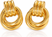 Kellery Sculptural Knot Drop Earrings Stainless Steel