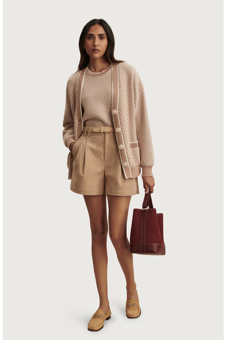 Tarran Longline Cotton Boyfriend Cardigan, Alternate, color, LIGHT TAUPE