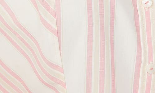 Foxcroft Riley Stripe Cotton Button-up Shirt In Pink